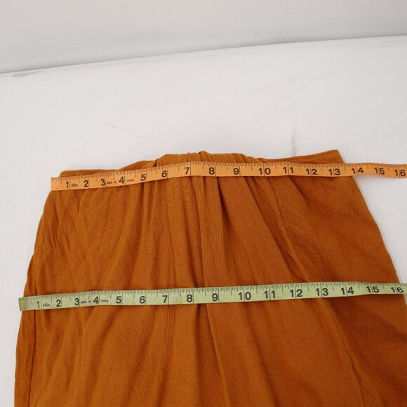 Abercrombie & Fitch Midi Dress Womens‎ Small mustard Knotted Front Cutout V Neck - Picture 13 of 14